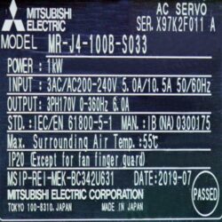 Servo MR J4 100B S033 Mitsubishi