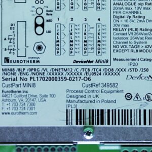 Eurotherm MINI8/8LP/OPRG/VL/DNETM12/C/TC8/TC4/DO8/XXX/STD/250