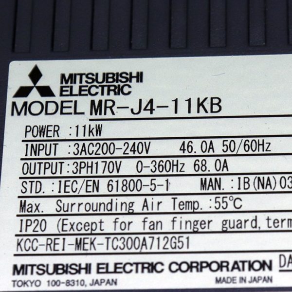  Servo MR-J4-11KB Mitsubishi