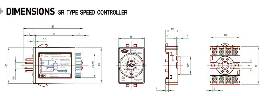 Spg speed controller sr series 10 Kích thước và hình dạng SPG SPEEDCONTROLLER SR SERIES